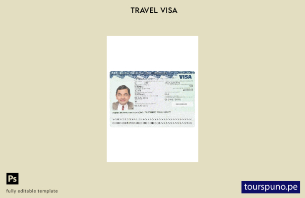 Plantilla de visa de viaje para Uruguay lista para imprimir